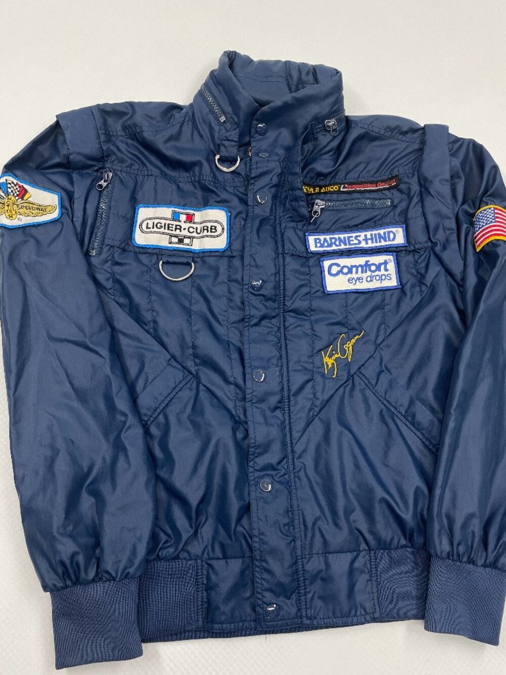 Kevin Cogan Indianapolis 500 Style Auto Racing Convertible Vest Vintage Jacket M